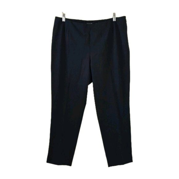 Lafayette 148 NY Stanton Pants Women US 14 Navy Stretch Side Zip Business Office - Picture 1 of 16